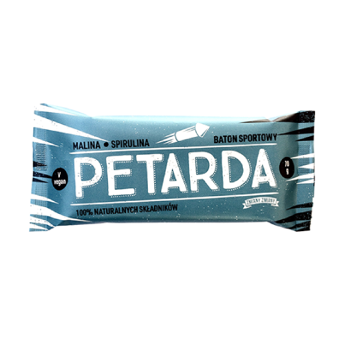 Baton vegan cu zmeură și spirulină, 70 g